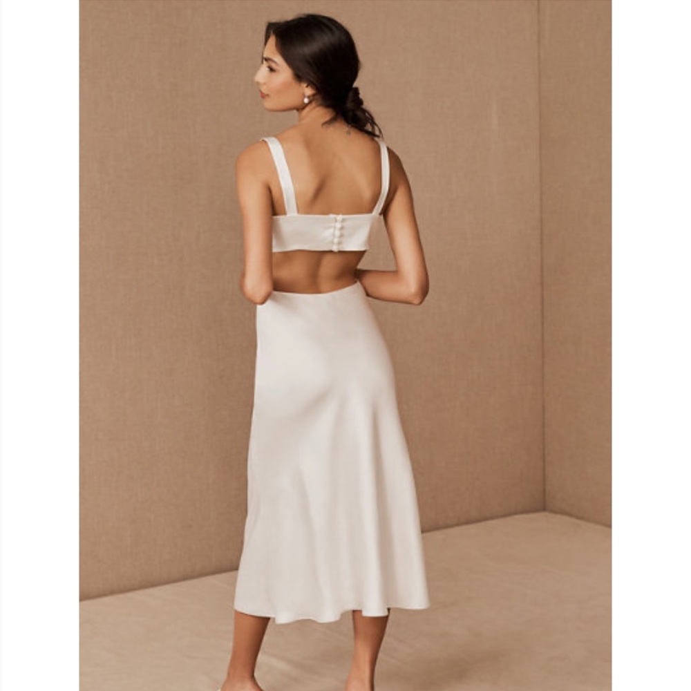 Satin midi dress by BHDLN